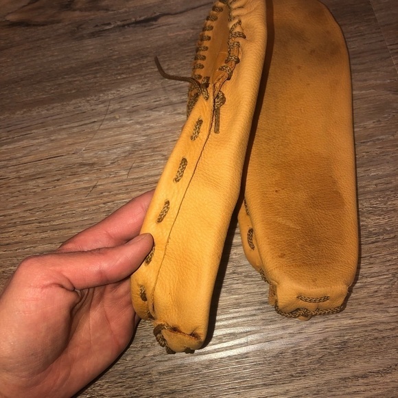 handmade Leather & Cord Moccasins w Insoles 9.5” / Sz 7 - 7.5 GUC - Picture 4 of 7